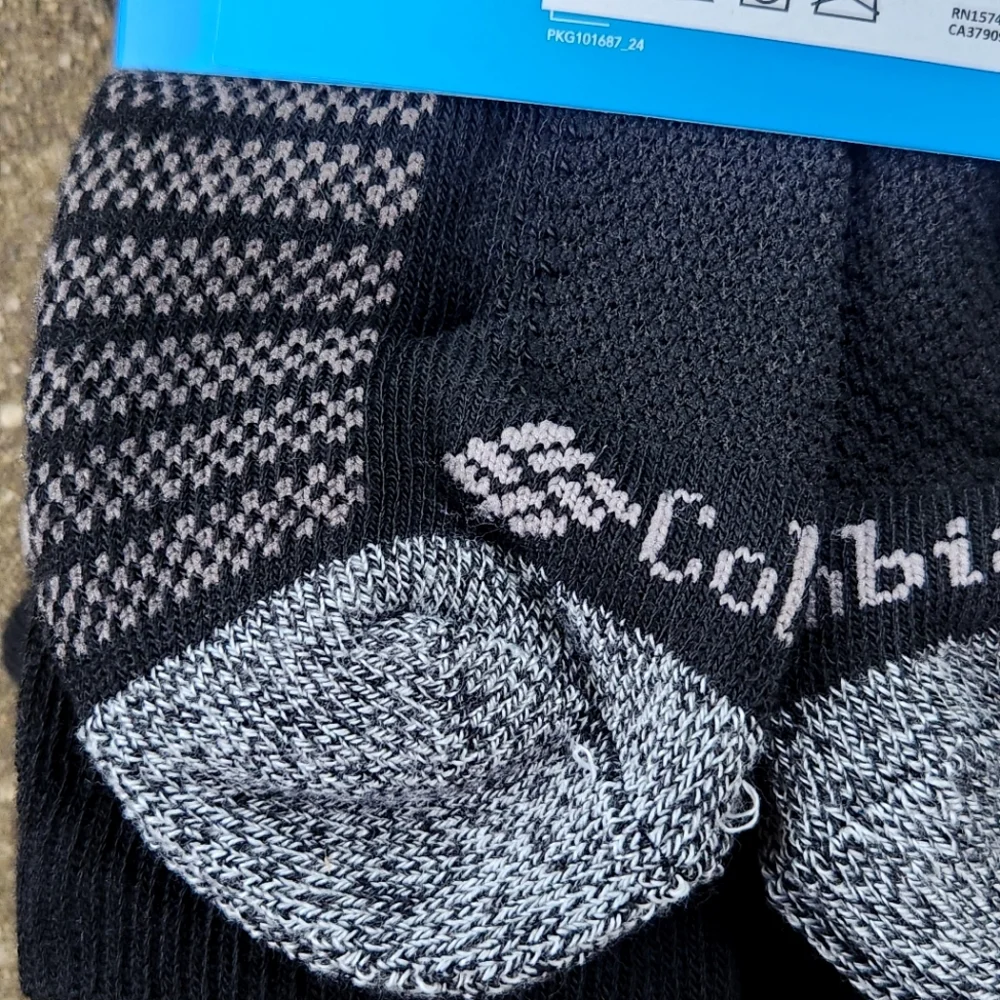 12 Pairs NWT MEN'S COLUMBIA BLACK ATHLETIC CREW SOCKS